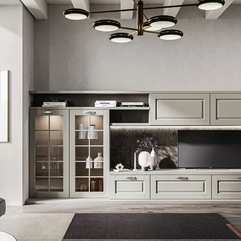 Parete Attrezzata Living Asolo in massello di frassino di Arredo3