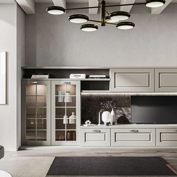 Parete Attrezzata Living Asolo in massello di frassino di Arredo3